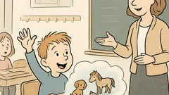 Witz: Fritzchen zählt Tiere in der Schule