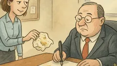 Witz: Die Sekretärin: „Chef unterschreibt sogar Butterbrotpapier!“