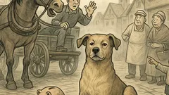 Witz: Mitten auf der Straße liegt ein Hund