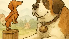 Witz: Der Dackel zur Bernhardinerhündin: „Horoskop!“