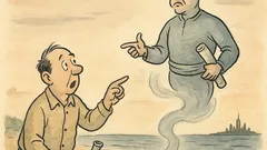 Witz: Ein Mann findet eine Flasche am Strand