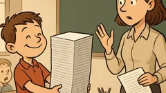 Witz: Stefan muss zur Strafe schreiben…