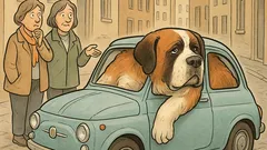 Witz: Wie passt ein Bernhardiner in den Fiat?
