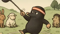 Witz: Was ist schwarz und dreht sich?