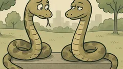 Witz: Eine Schlange sagt zur anderen …