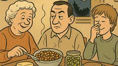 Witz: Abendbrot mit Hülsenfrüchten – morgens tot!