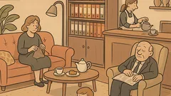 Witz: Mandanten-Warteraum – wohnlich gestaltet.