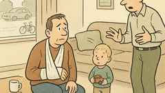 Witz: Rudi fragt Karl‑Heinz: Arm im Gips?