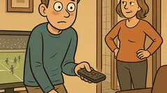 Witz: Gustav schaltet ohne Grund den Fernseher aus