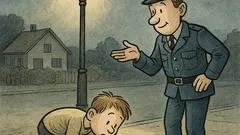 Witz: Fritz sucht Kaugummi unter der Laterne