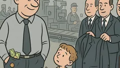 Witz: Der Firmenchef geht mit Sohn durch Hallen