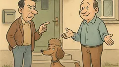 Witz: Dieter sieht Wolfgangs Zeitungs-Hund