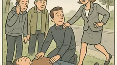 Witz: Nach einem Unfall liegt er im Gras